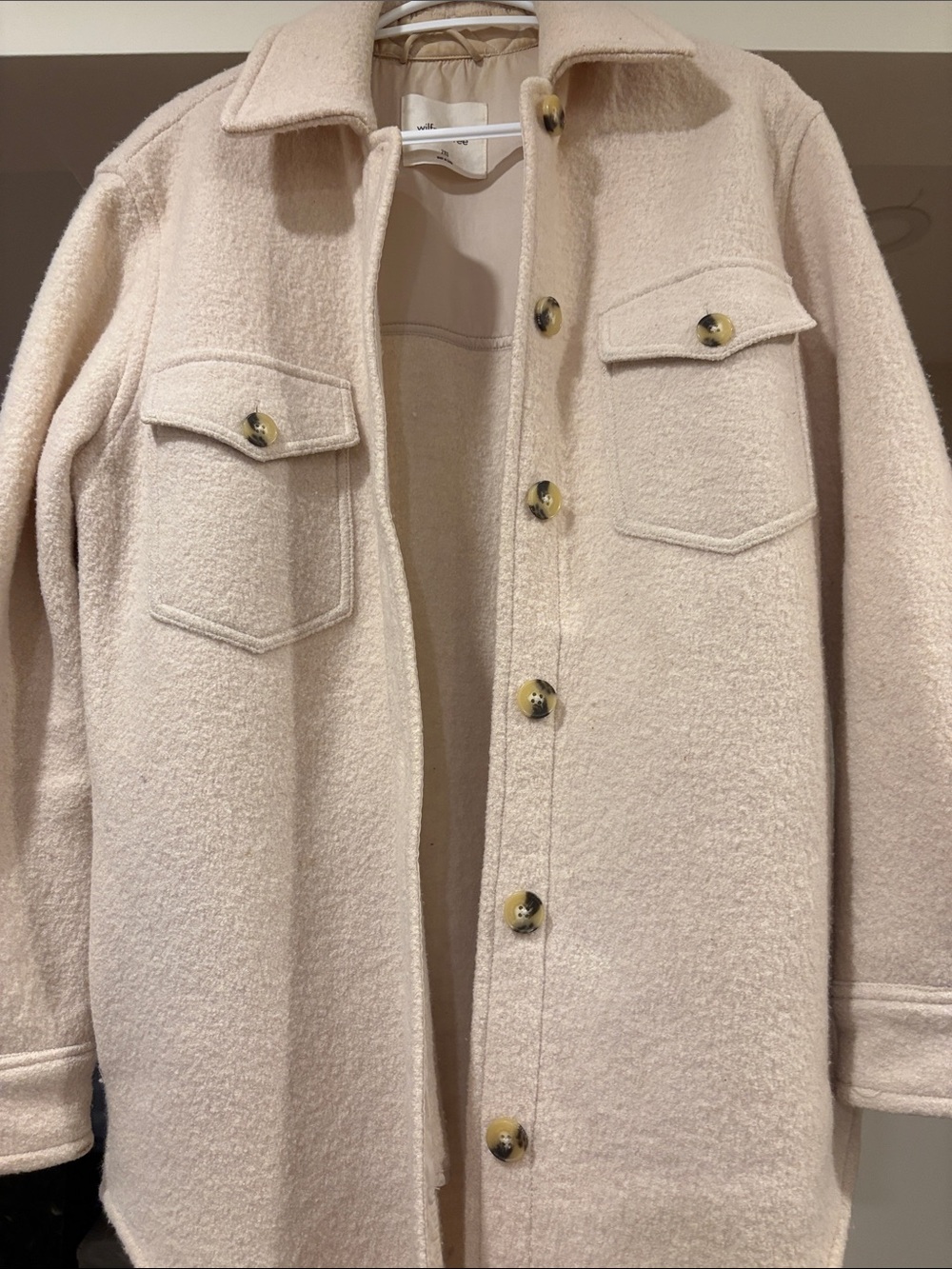 Men's Cream Shacket Jacket – Classic Button-Up Coat